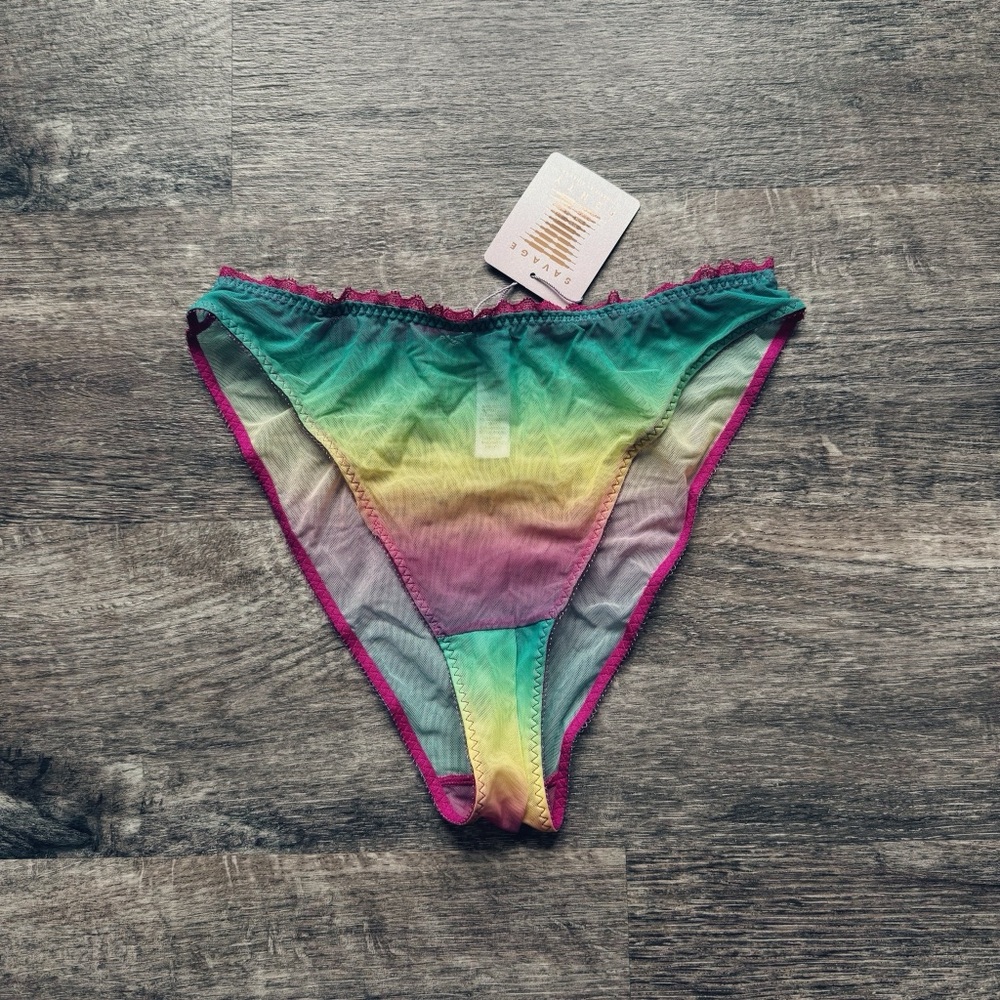 NWT Mesh Crotchless High-Leg Bikini Panty